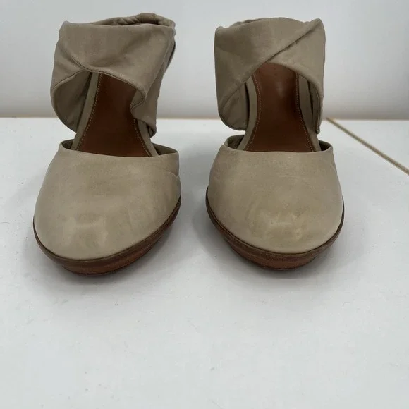 Anthropologie Leifsdottir Jenni Taupe Italian Leather Heels Size 41 EUR 10.5 US - Picture 5 of 13